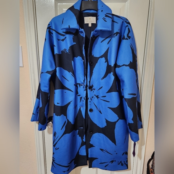 Etcetera Lobelia Floral Button Front Coat Oversized Size 2 - Picture 5 of 10